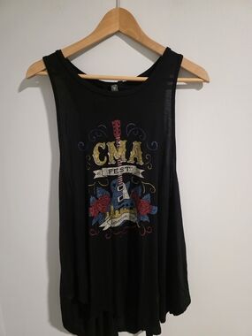 CMA Fest Nashville Graphic Tank Top Black Racerback Size 2XL Country Music Tee
